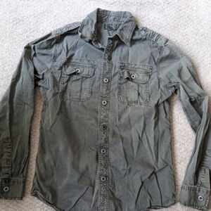 Converse Green Button Down Shirt, Small